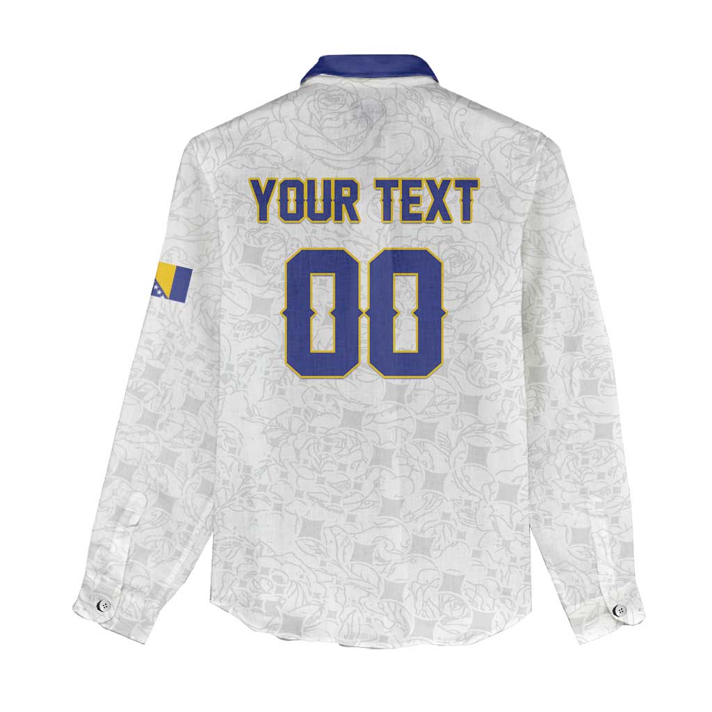 Custom Football 2026 Bosnia and Herzegovina White Women Casual Shirt Zmajevi Go Champion