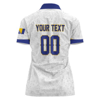 Custom Football 2026 Bosnia and Herzegovina White Women Polo Shirt Zmajevi Go Champion