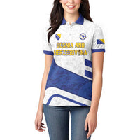 Custom Football 2026 Bosnia and Herzegovina White Women Polo Shirt Zmajevi Go Champion