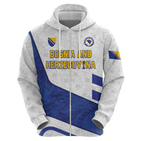 Custom Football 2026 Bosnia and Herzegovina White Zip Hoodie Zmajevi Go Champion