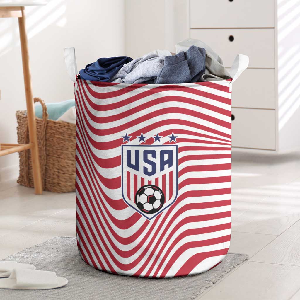 Soccer 2026 USA Laundry Basket Wave Flag Stylized
