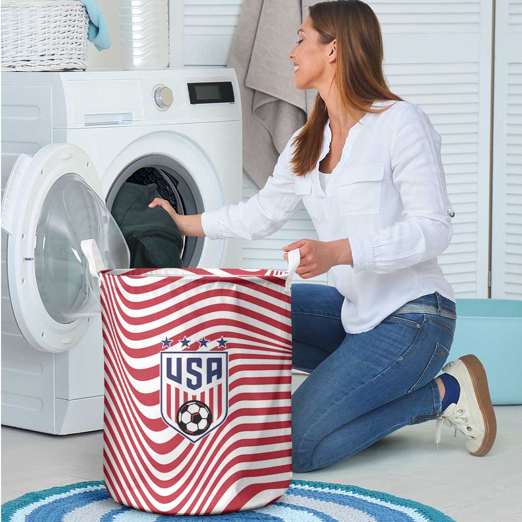 Soccer 2026 USA Laundry Basket Wave Flag Stylized