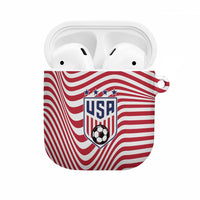 Soccer 2026 USA AirPods Case Wave Flag Stylized