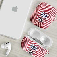 Soccer 2026 USA AirPods Case Wave Flag Stylized