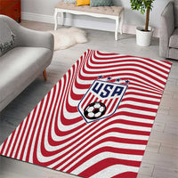 Soccer 2026 USA Area Rug Wave Flag Stylized