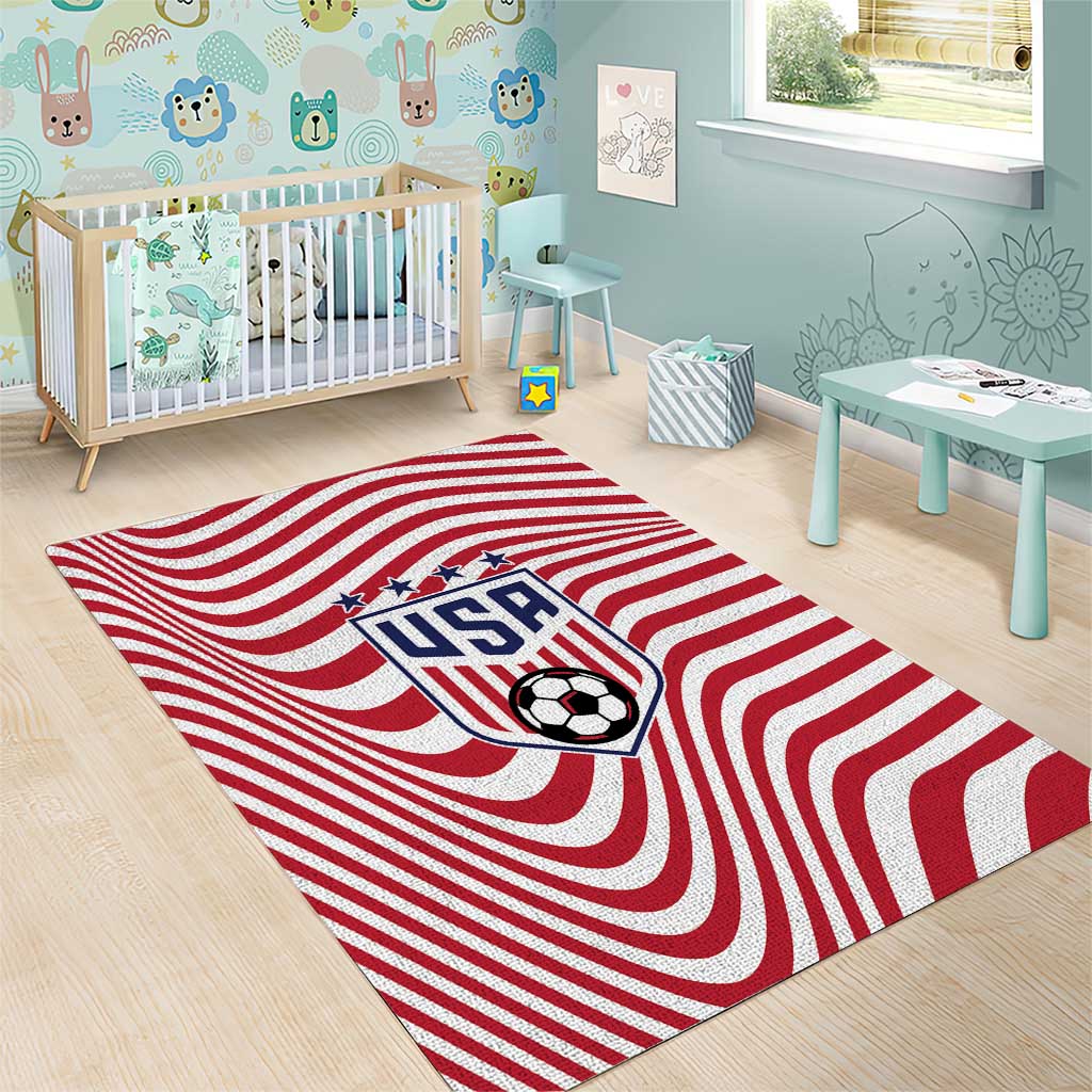 Soccer 2026 USA Area Rug Wave Flag Stylized