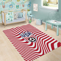 Soccer 2026 USA Area Rug Wave Flag Stylized
