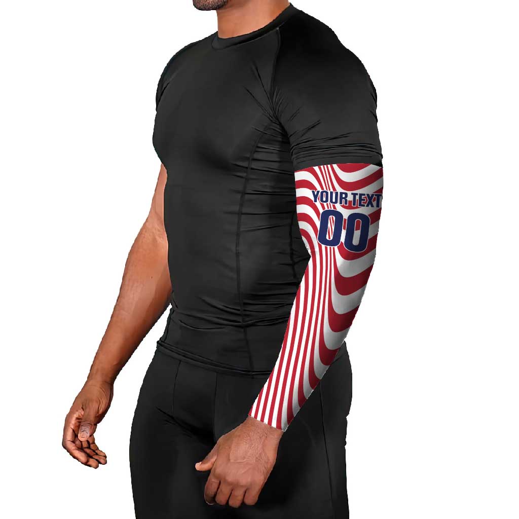 Custom Soccer 2026 USA Arm Sleeves Wave Flag Stylized