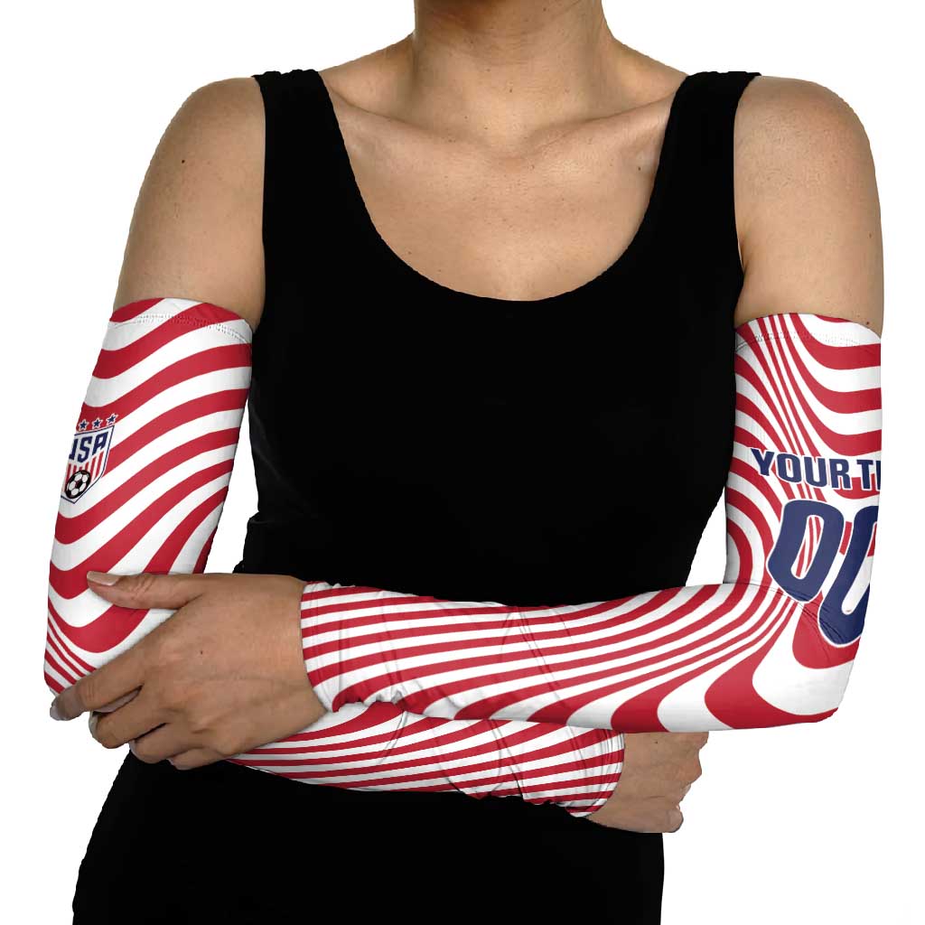 Custom Soccer 2026 USA Arm Sleeves Wave Flag Stylized