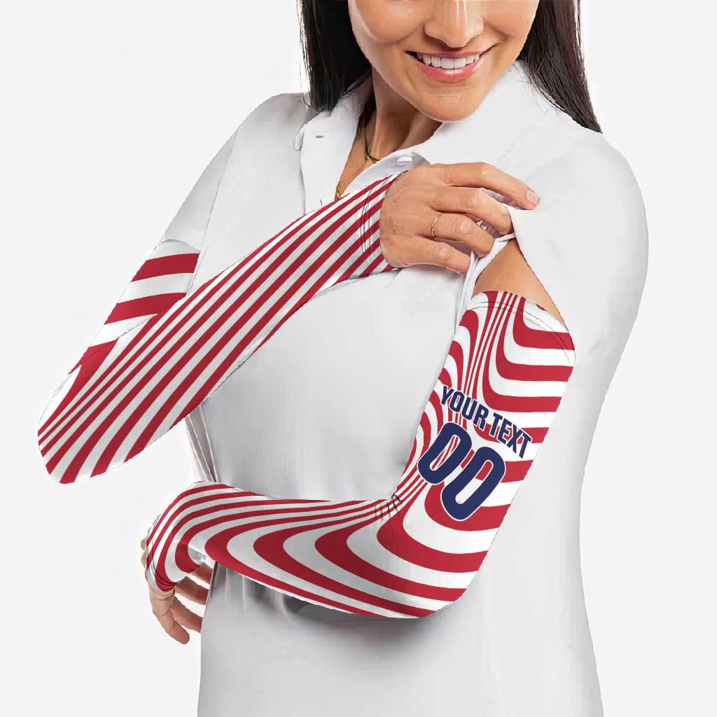 Custom Soccer 2026 USA Arm Sleeves Wave Flag Stylized