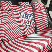 Soccer 2026 USA Back Car Seat Cover Wave Flag Stylized