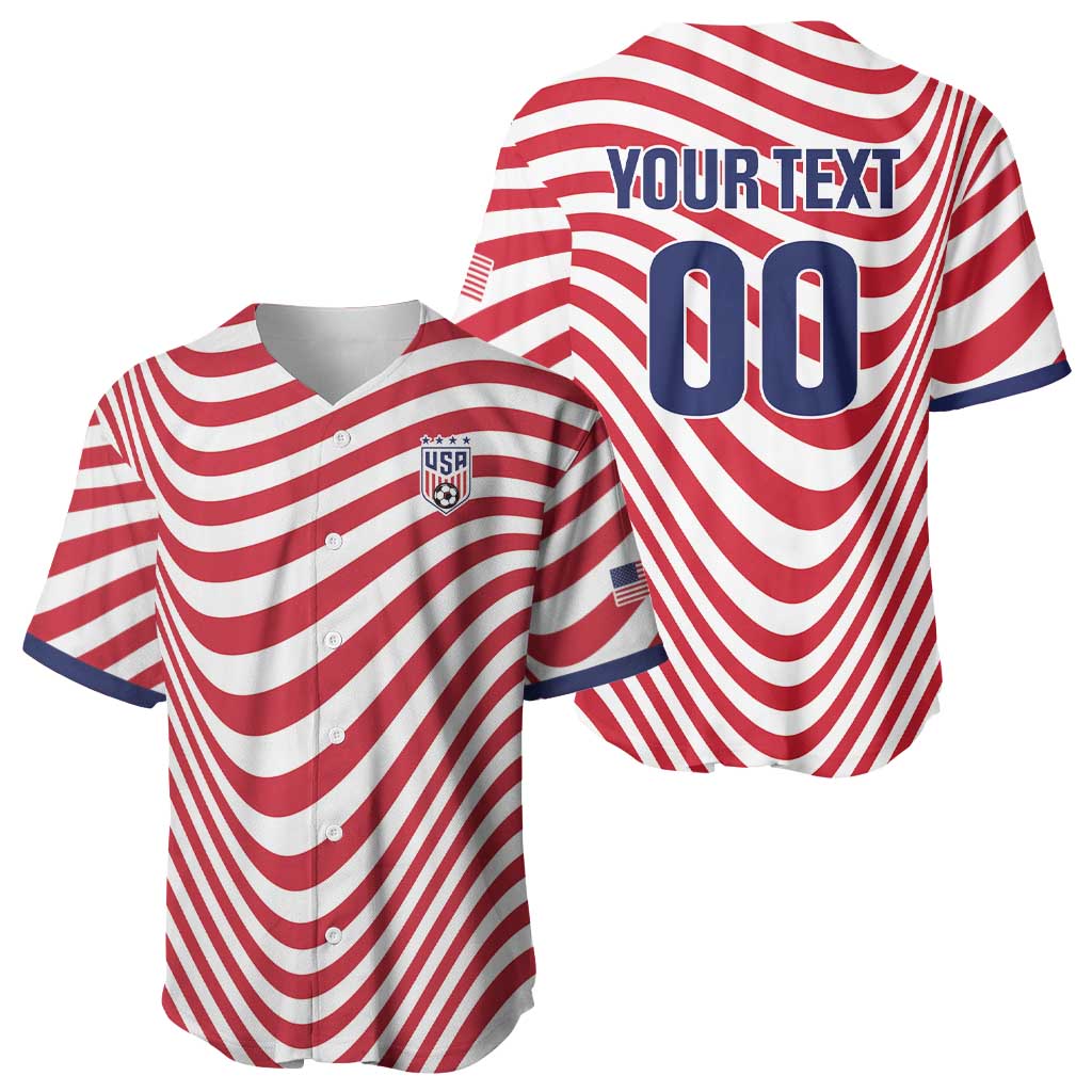 Custom Soccer 2026 USA Baseball Jersey Wave Flag Stylized