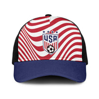 Soccer 2026 USA Baseball Net Cap Wave Flag Stylized