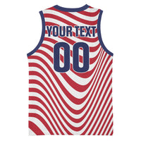 Custom Soccer 2026 USA Basketball Jersey Wave Flag Stylized