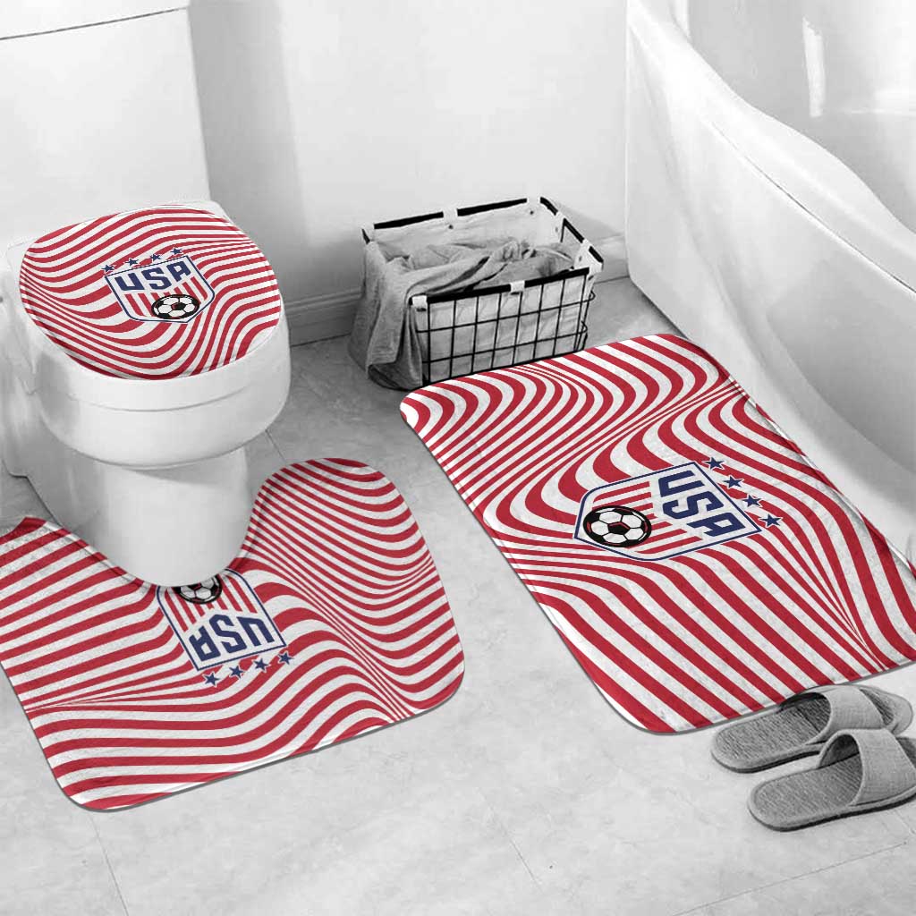 Soccer 2026 USA Bathroom Set Wave Flag Stylized