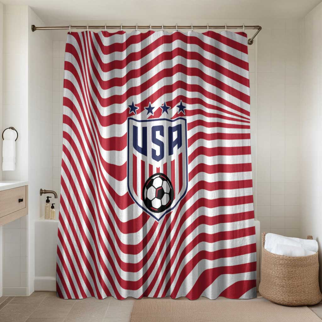 Soccer 2026 USA Bathroom Set Wave Flag Stylized