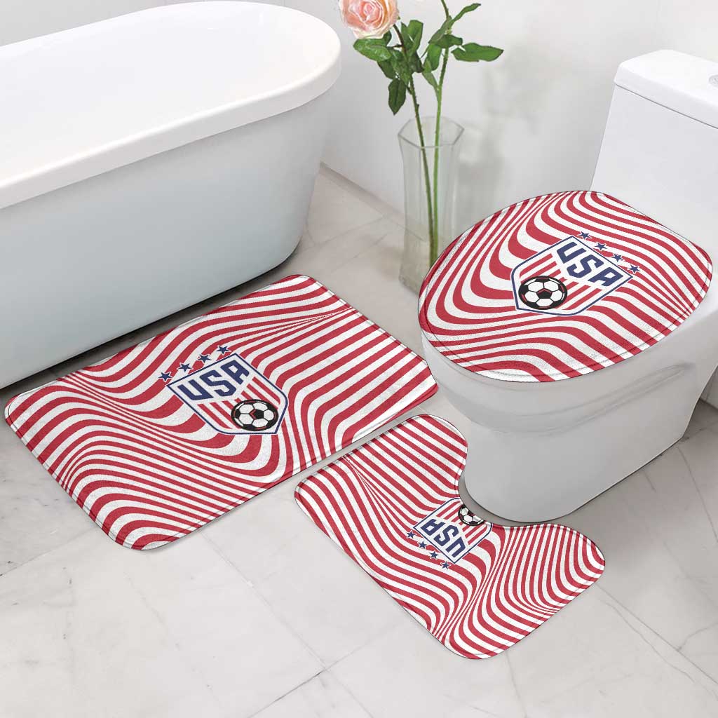 Soccer 2026 USA Bathroom Set Wave Flag Stylized