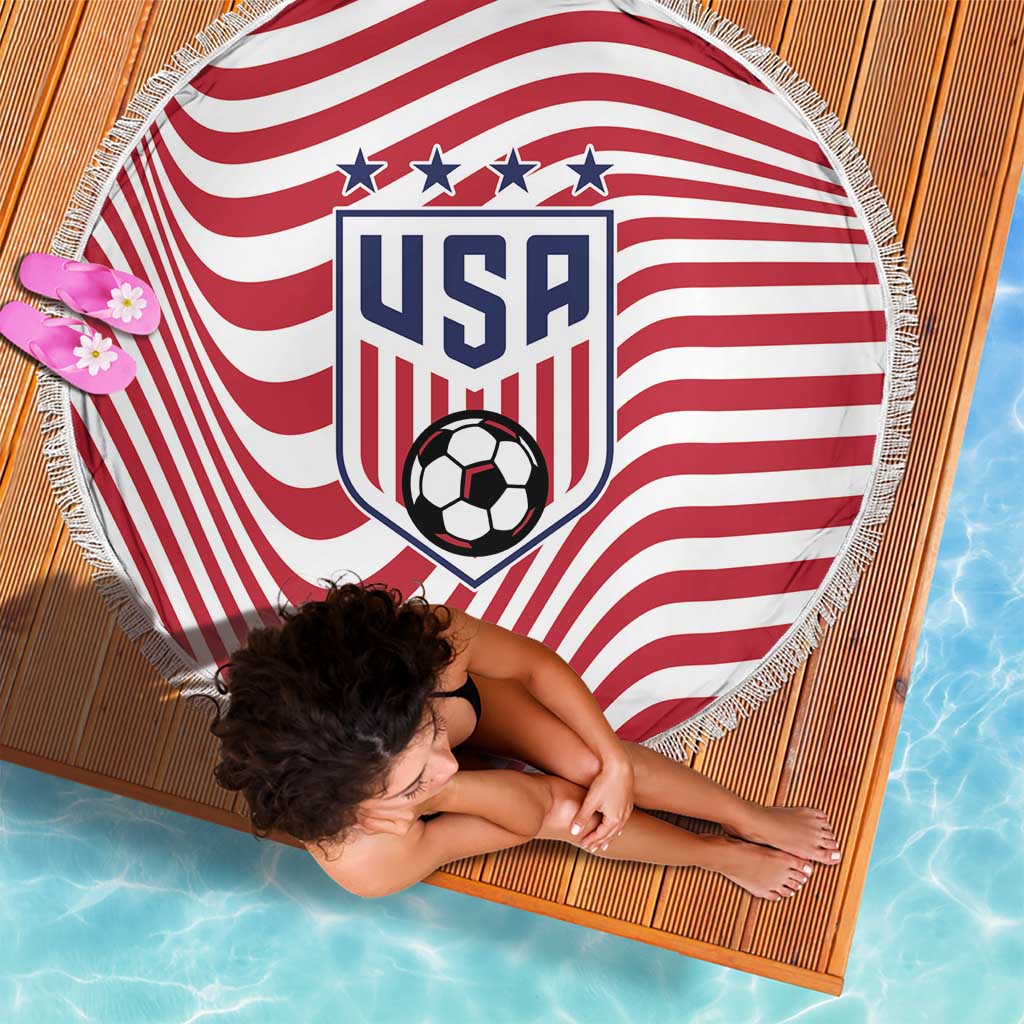 Soccer 2026 USA Beach Blanket Wave Flag Stylized