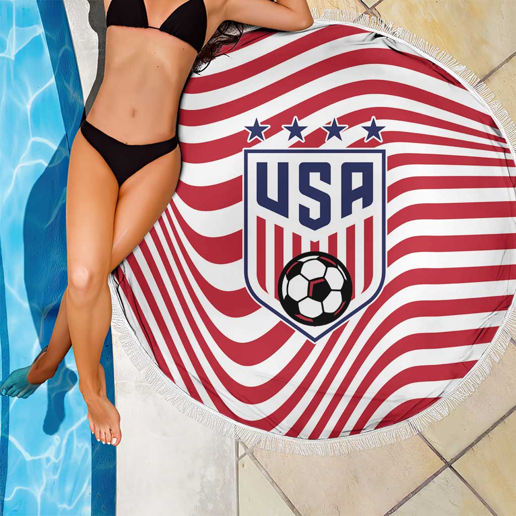 Soccer 2026 USA Beach Blanket Wave Flag Stylized
