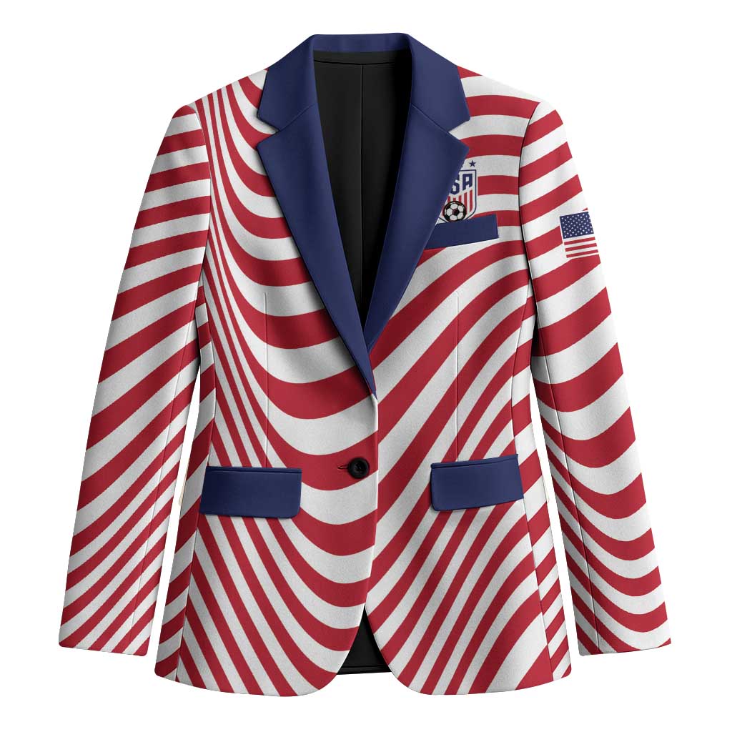 Custom Soccer 2026 USA Blazer Wave Flag Stylized