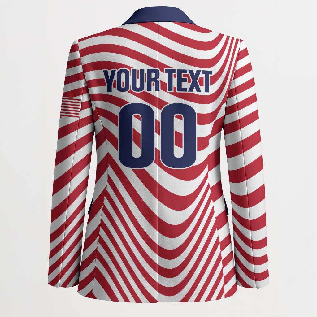 Custom Soccer 2026 USA Blazer Wave Flag Stylized