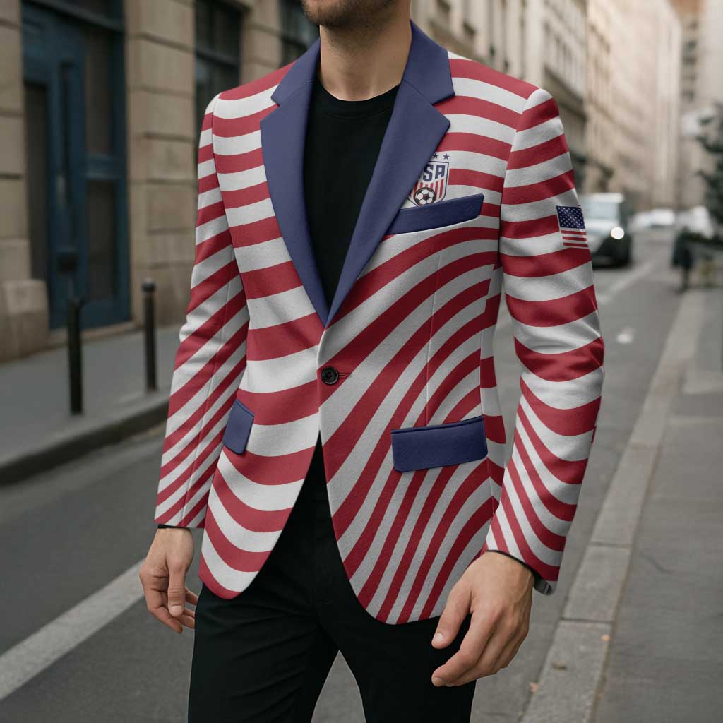 Custom Soccer 2026 USA Blazer Wave Flag Stylized