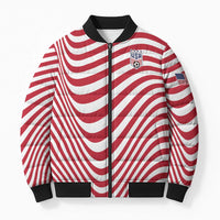 Custom Soccer 2026 USA Bomber Puffer Jacket Wave Flag Stylized