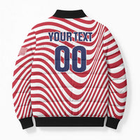 Custom Soccer 2026 USA Bomber Puffer Jacket Wave Flag Stylized