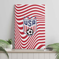 Soccer 2026 USA Canvas Wall Art Wave Flag Stylized