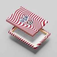 Soccer 2026 USA Canvas Wall Art Wave Flag Stylized