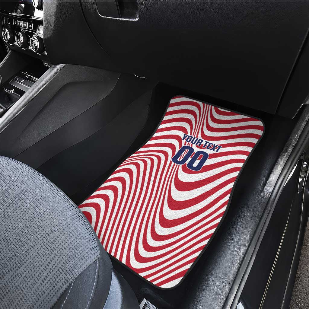 Custom Soccer 2026 USA Car Mats Wave Flag Stylized