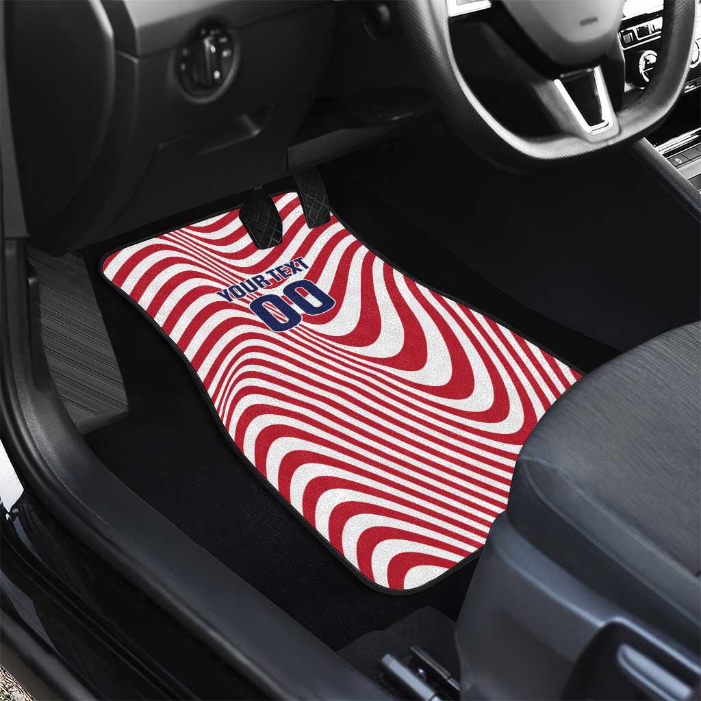 Custom Soccer 2026 USA Car Mats Wave Flag Stylized