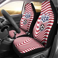 Soccer 2026 USA Car Seat Cover Wave Flag Stylized