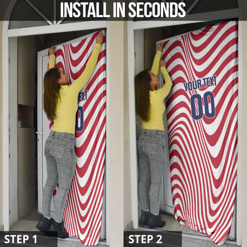 Custom Soccer 2026 USA Door Cover Wave Flag Stylized