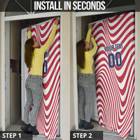 Custom Soccer 2026 USA Door Cover Wave Flag Stylized