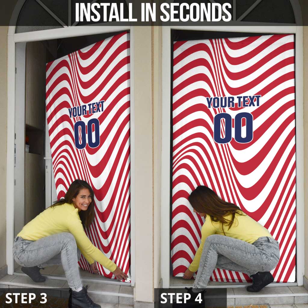 Custom Soccer 2026 USA Door Cover Wave Flag Stylized