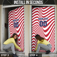 Custom Soccer 2026 USA Door Cover Wave Flag Stylized