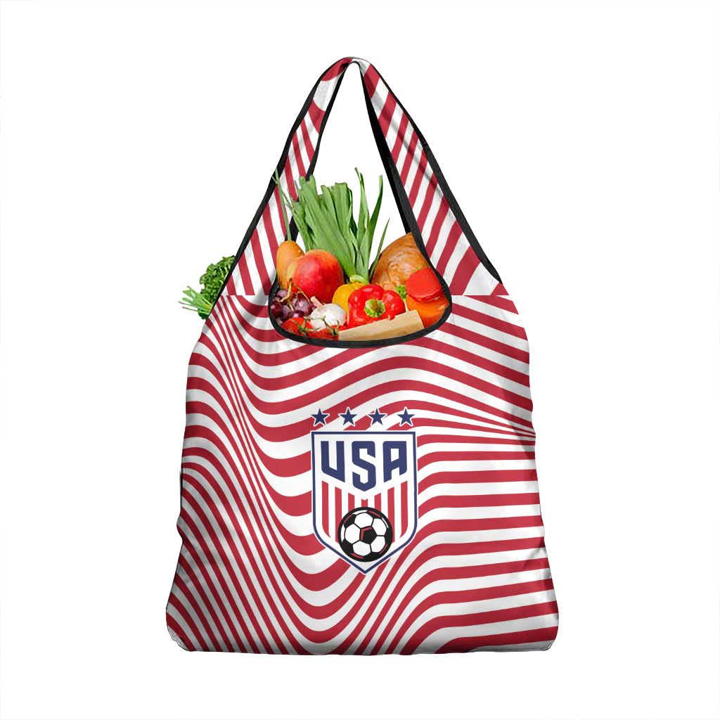 Soccer 2026 USA Grocery Bag Wave Flag Stylized