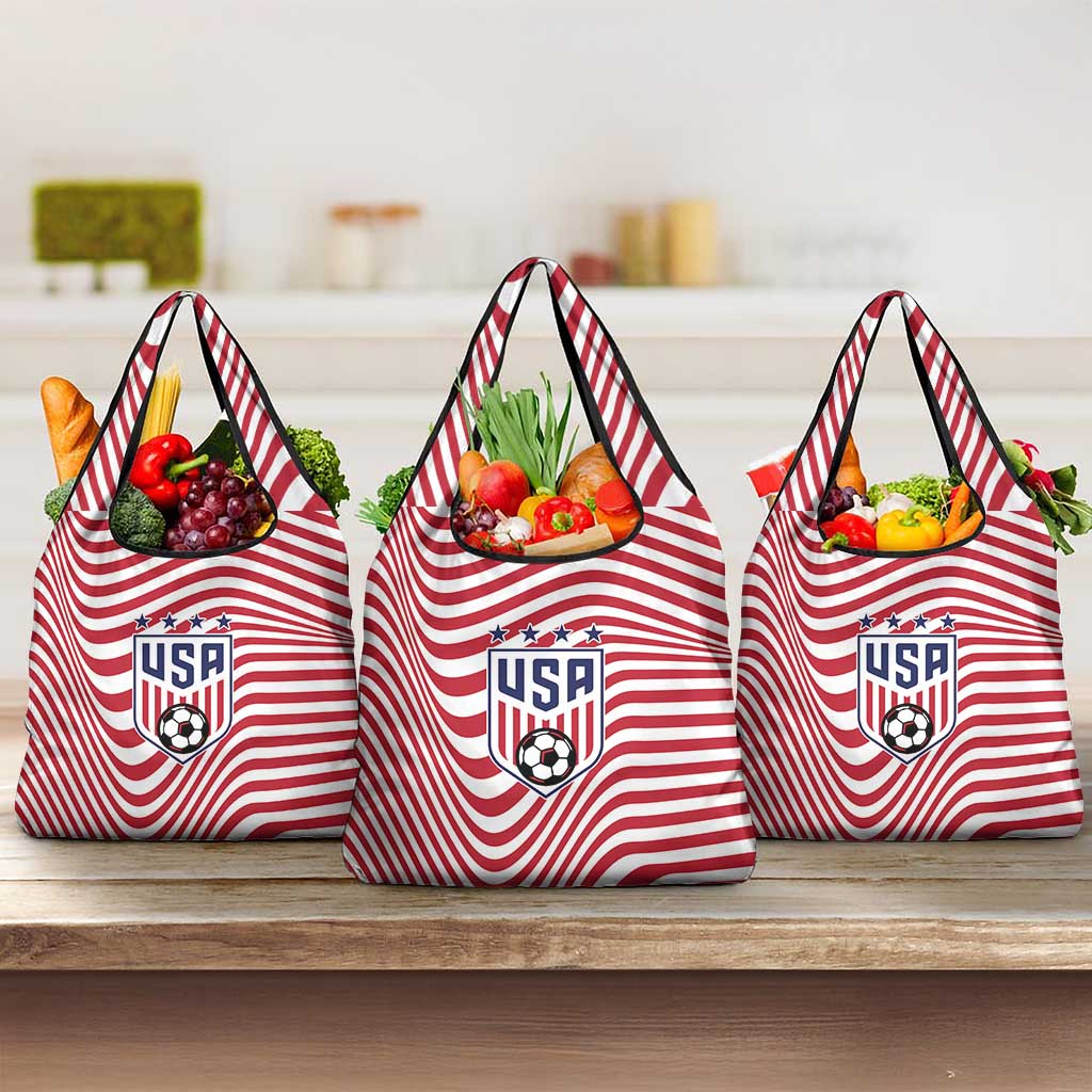 Soccer 2026 USA Grocery Bag Wave Flag Stylized