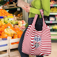 Soccer 2026 USA Grocery Bag Wave Flag Stylized