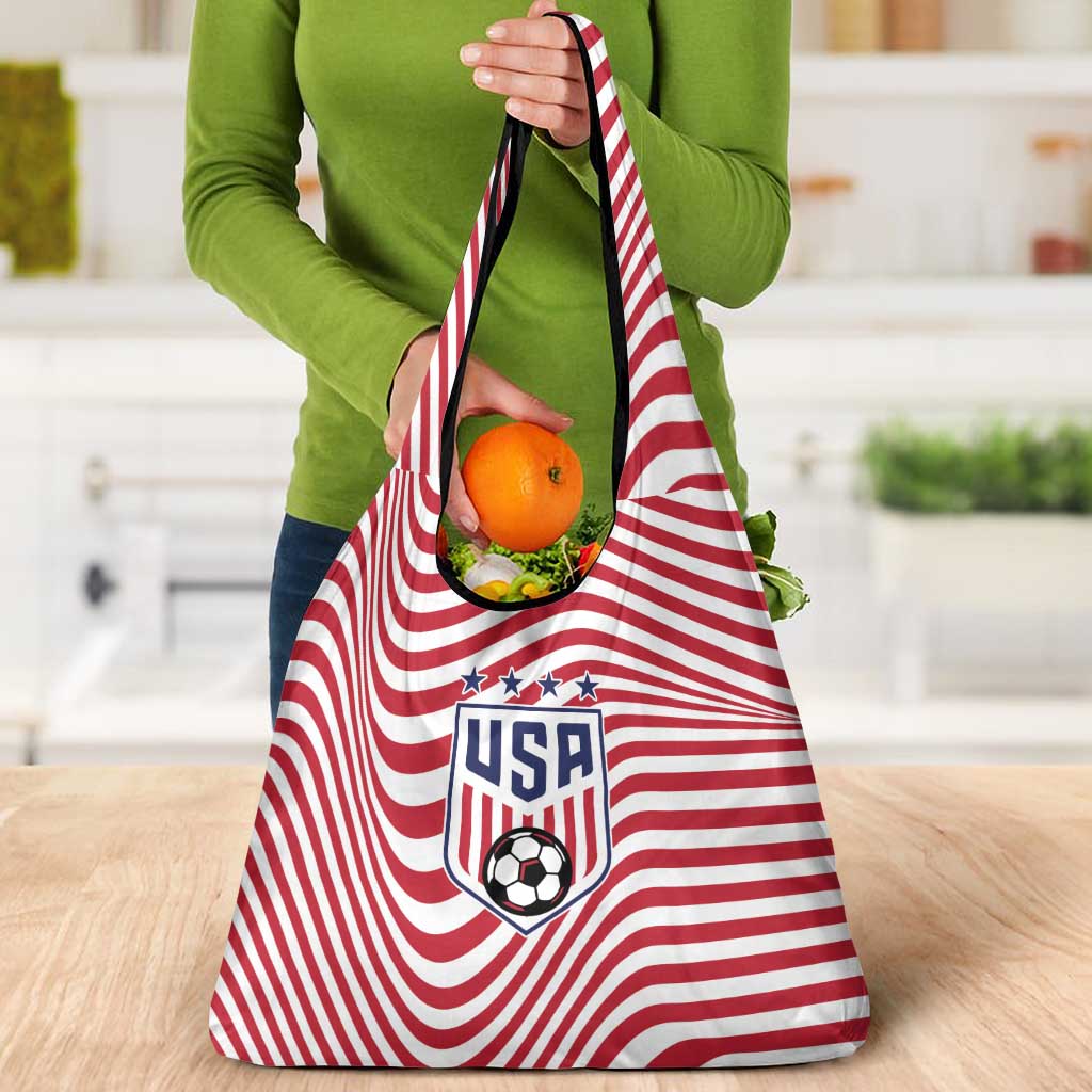 Soccer 2026 USA Grocery Bag Wave Flag Stylized