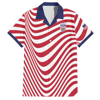 Custom Soccer 2026 USA Hawaiian Shirt Wave Flag Stylized