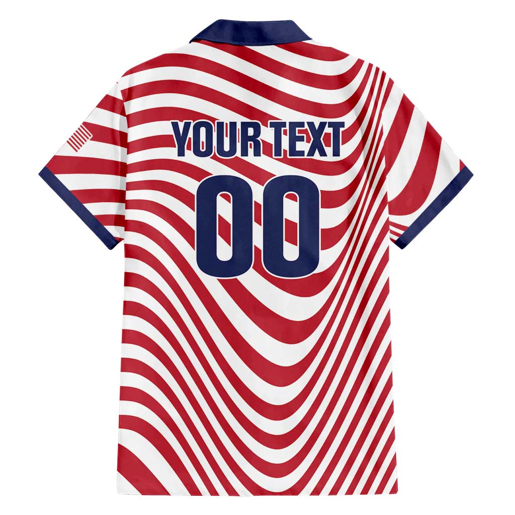Custom Soccer 2026 USA Hawaiian Shirt Wave Flag Stylized