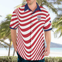 Custom Soccer 2026 USA Hawaiian Shirt Wave Flag Stylized
