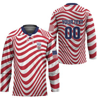 Custom Soccer 2026 USA Hockey Jersey Wave Flag Stylized