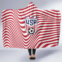 Soccer 2026 USA Hooded Blanket Wave Flag Stylized