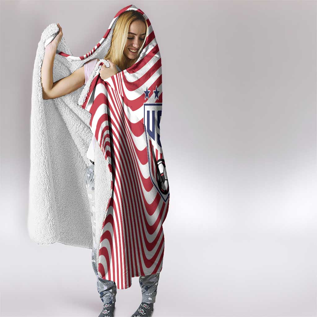 Soccer 2026 USA Hooded Blanket Wave Flag Stylized