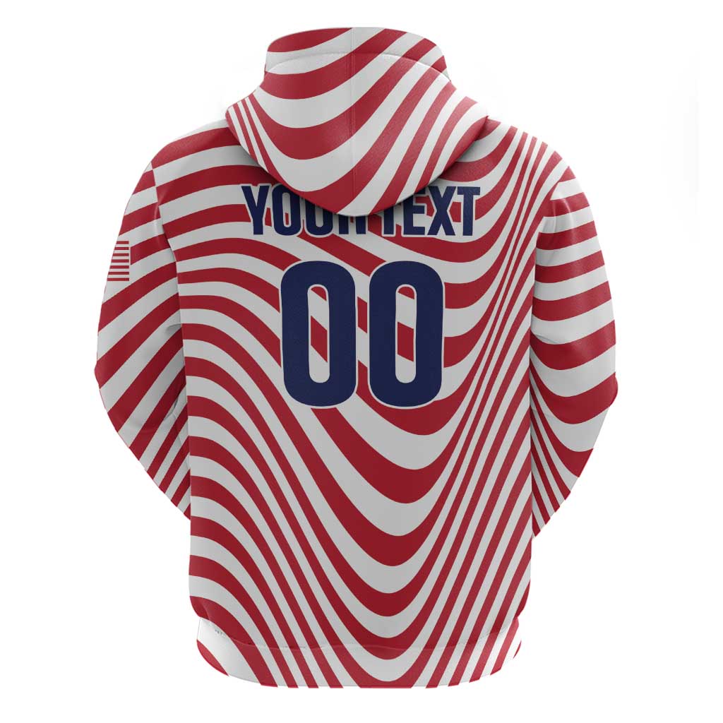 Custom Soccer 2026 USA Hoodie Wave Flag Stylized