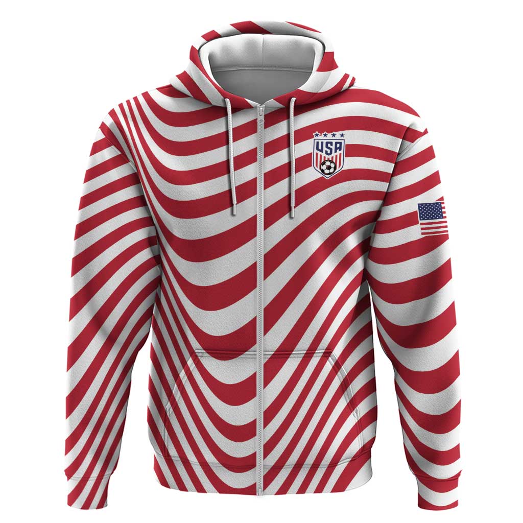 Custom Soccer 2026 USA Hoodie Wave Flag Stylized