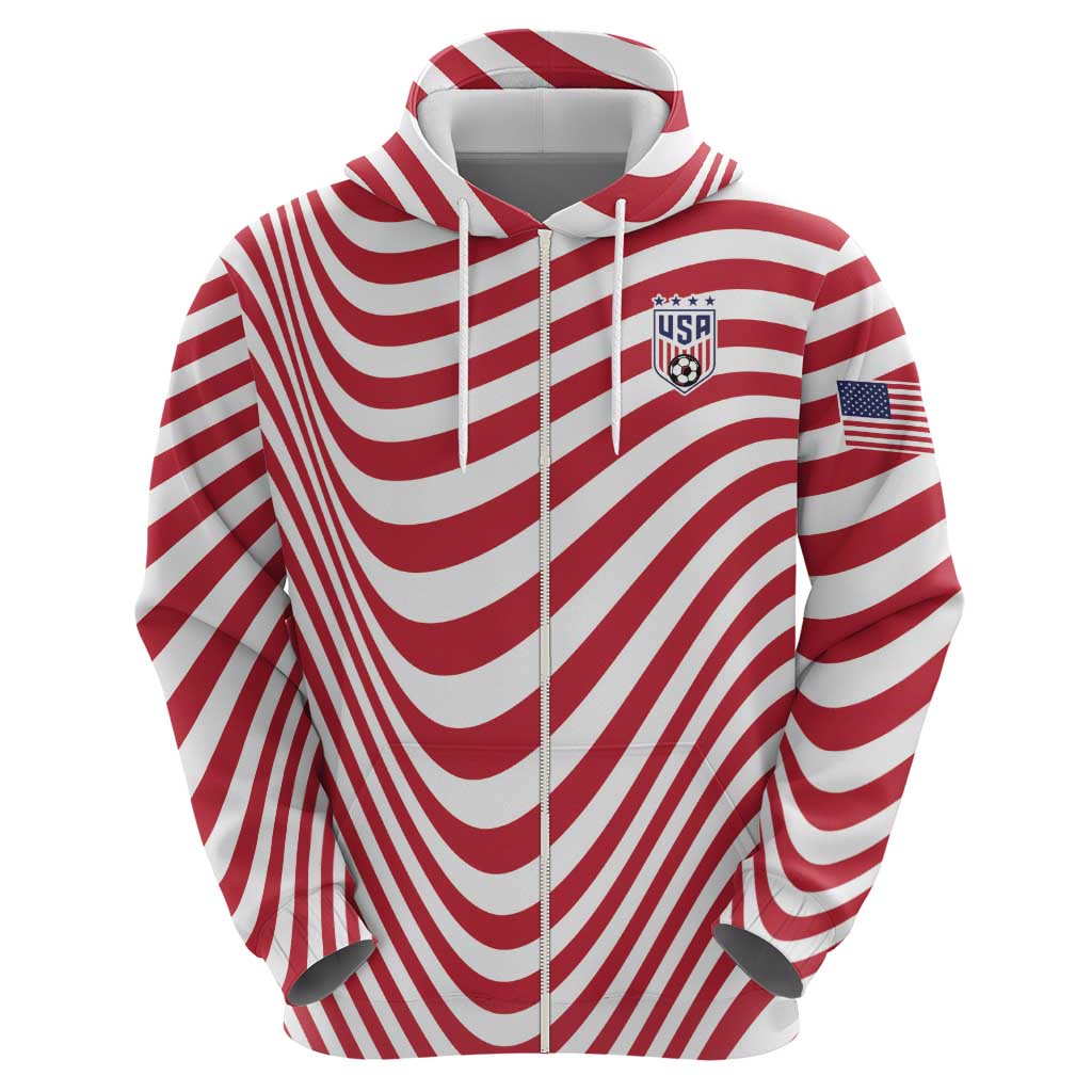 Custom Soccer 2026 USA Hoodie Wave Flag Stylized